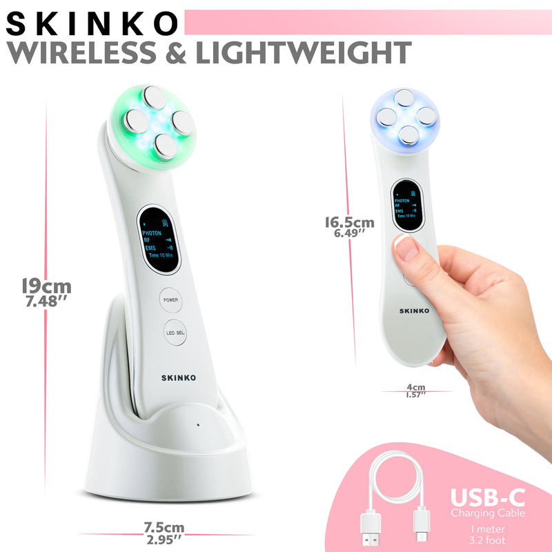 Skinko 5-In-1 LED Rejuvenation Face Massager Wand