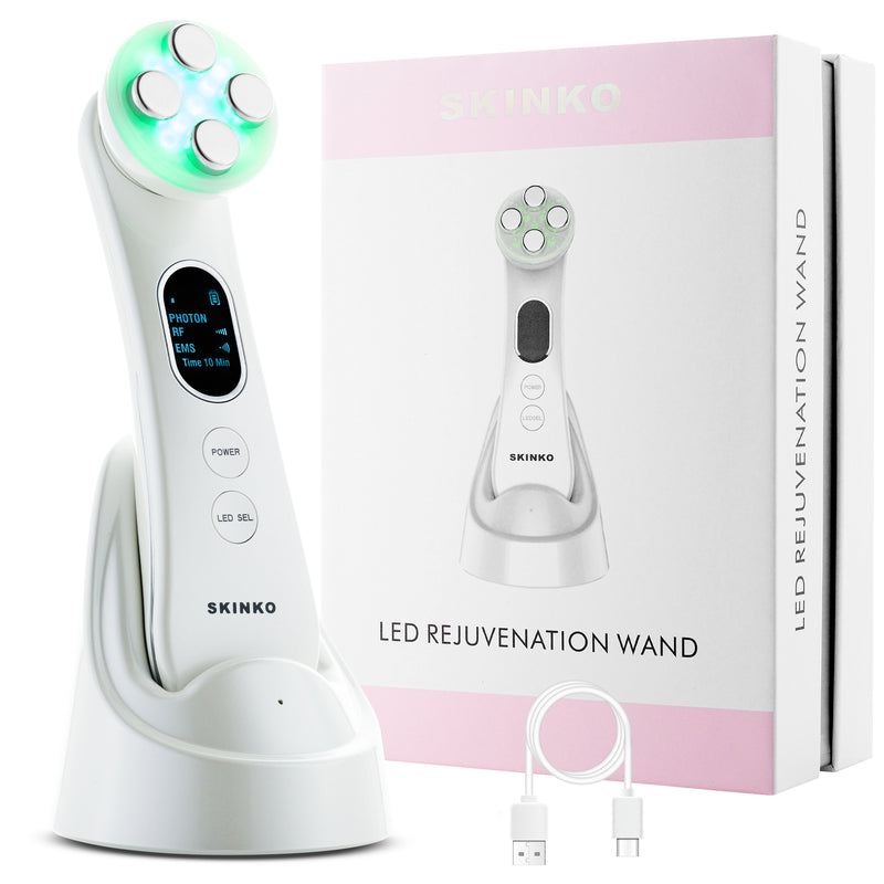 Skinko 5-In-1 LED Rejuvenation Face Massager Wand